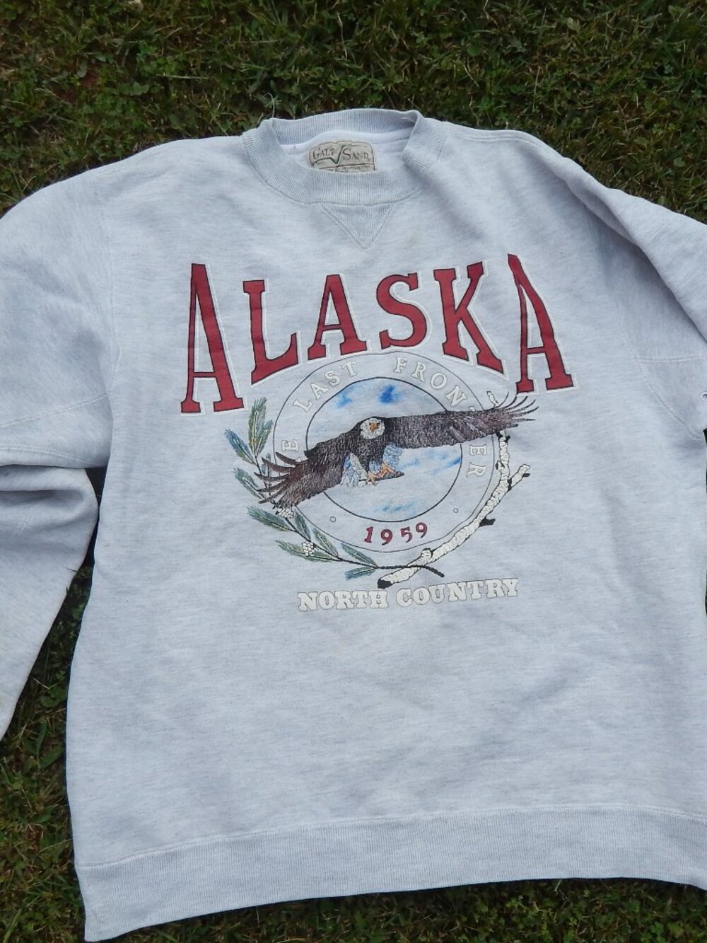Vintage ALASKA The New Frontier Galt Sand Heavy Sweatshirt Size Large
